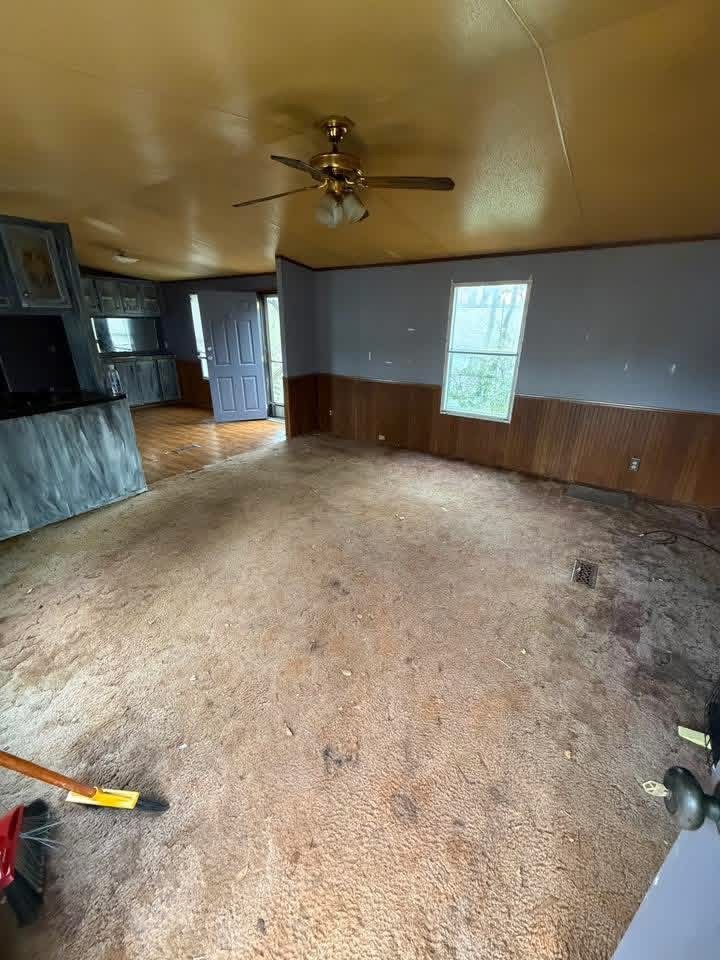 Living room after a home cleanout